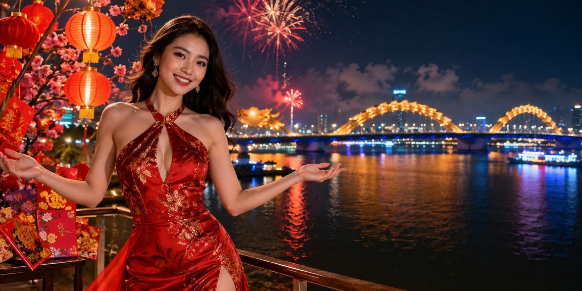 Lồng đèn và phong bao lì xì đỏ tại Đà Nẵng
